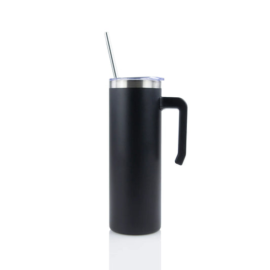 20 oz POWDER COATED SKINNY TUMBLER W/ HANDLE