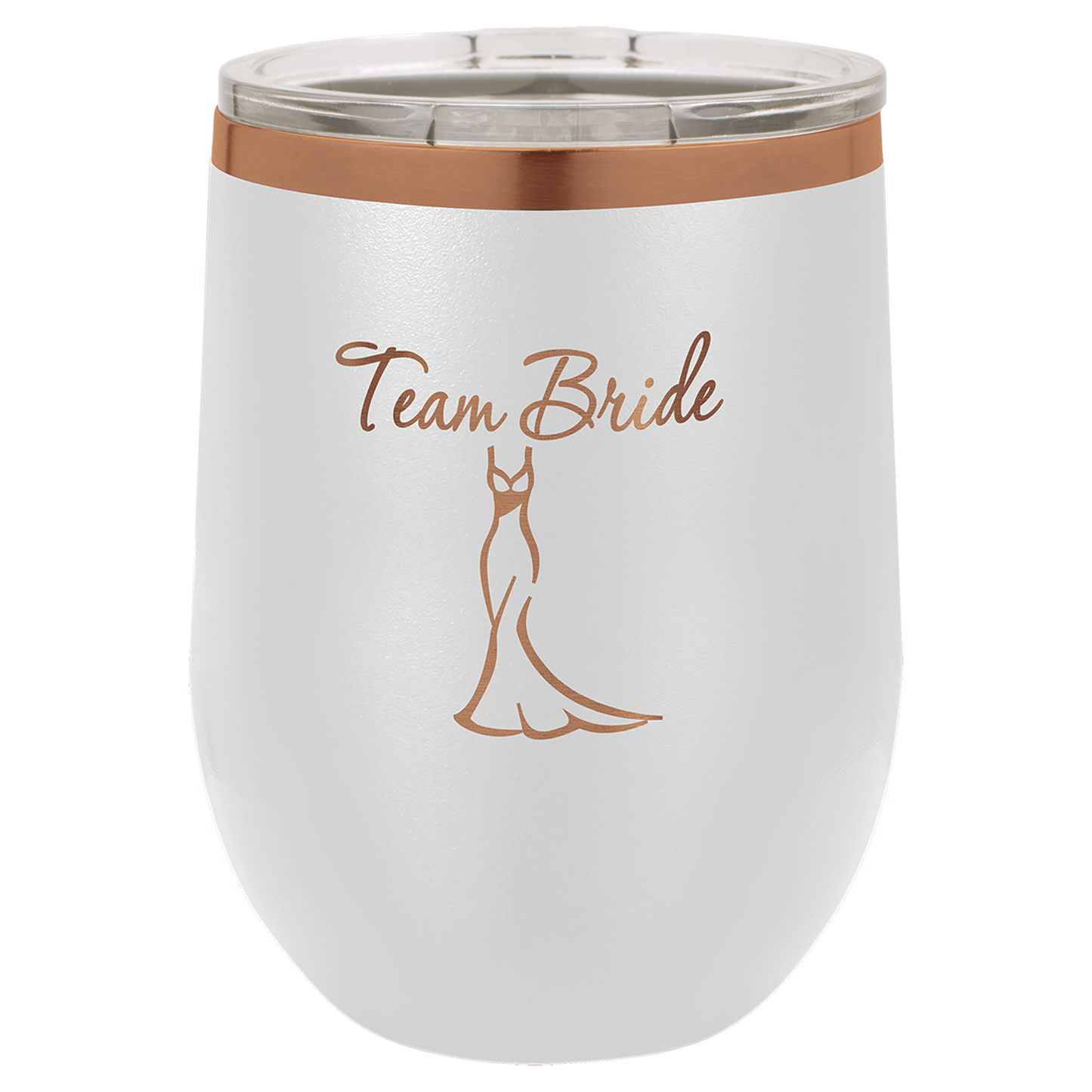 12 oz Rose Gold ION-Plated Stemless Wine Tumbler with Lid