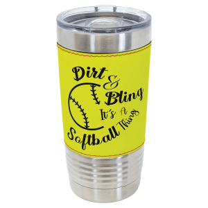 20 oz Laserable Leatherette Sports Tumbler (basketball, baseball, football, fantasy football leagues, softball, soccer and volleyball)