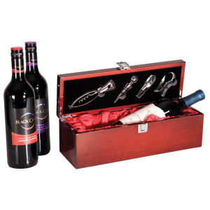 Rosewood Piano Finish Single Wine Box with Tools