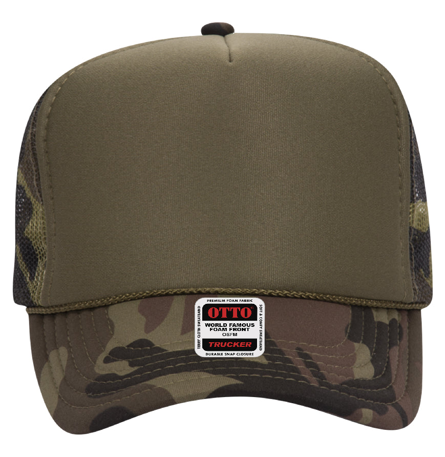 Otto Cap 5-Panel High Crown Mesh Back Trucker Hat