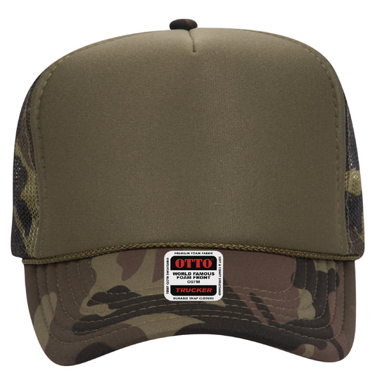 Otto Cap 5-Panel High Crown Mesh Back Trucker Hat