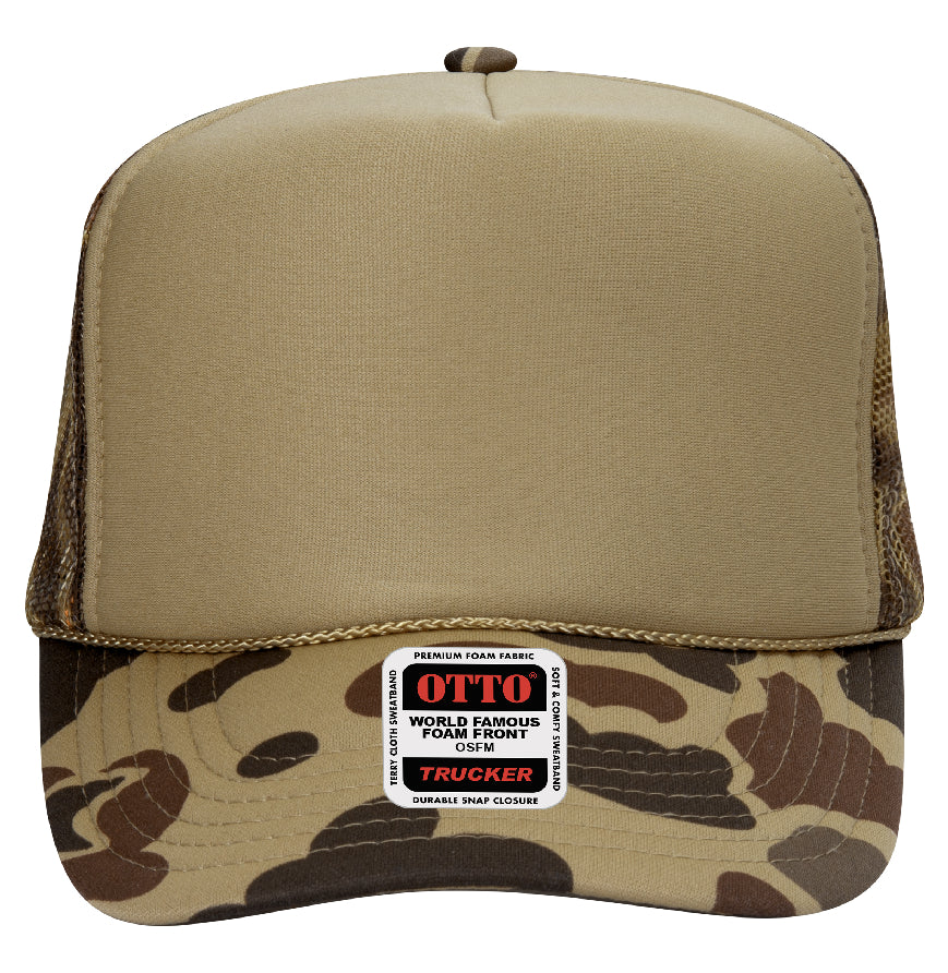 Otto Cap 5-Panel High Crown Mesh Back Trucker Hat