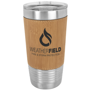20 oz. Laserable Leatherette Tumbler with Slider Lid