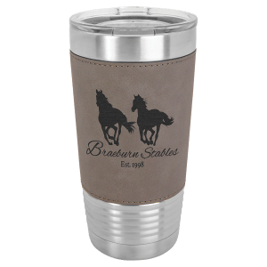 20 oz. Laserable Leatherette Tumbler with Slider Lid