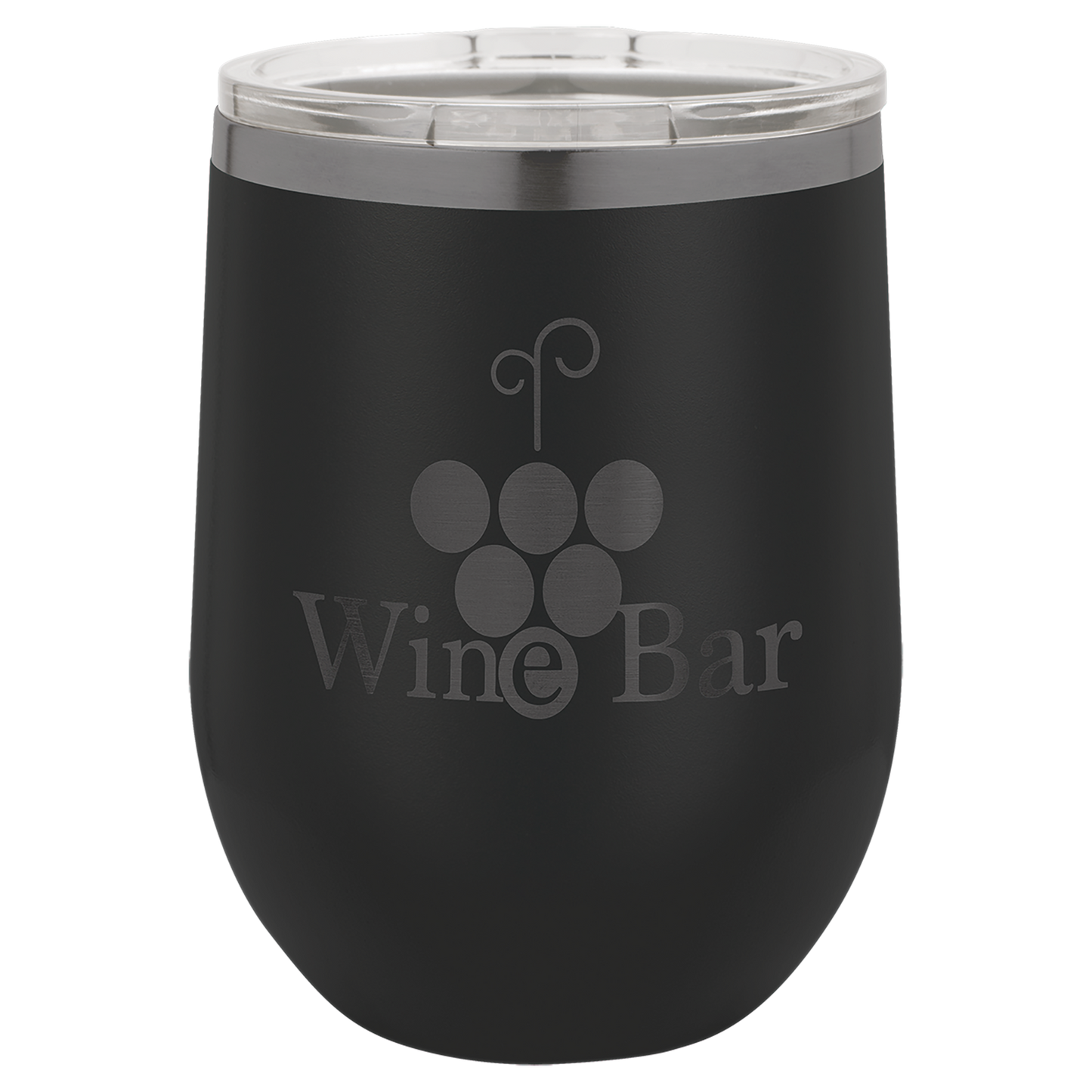 12 oz Ghost Black   ION-Plated Stemless Wine Tumbler with Lid