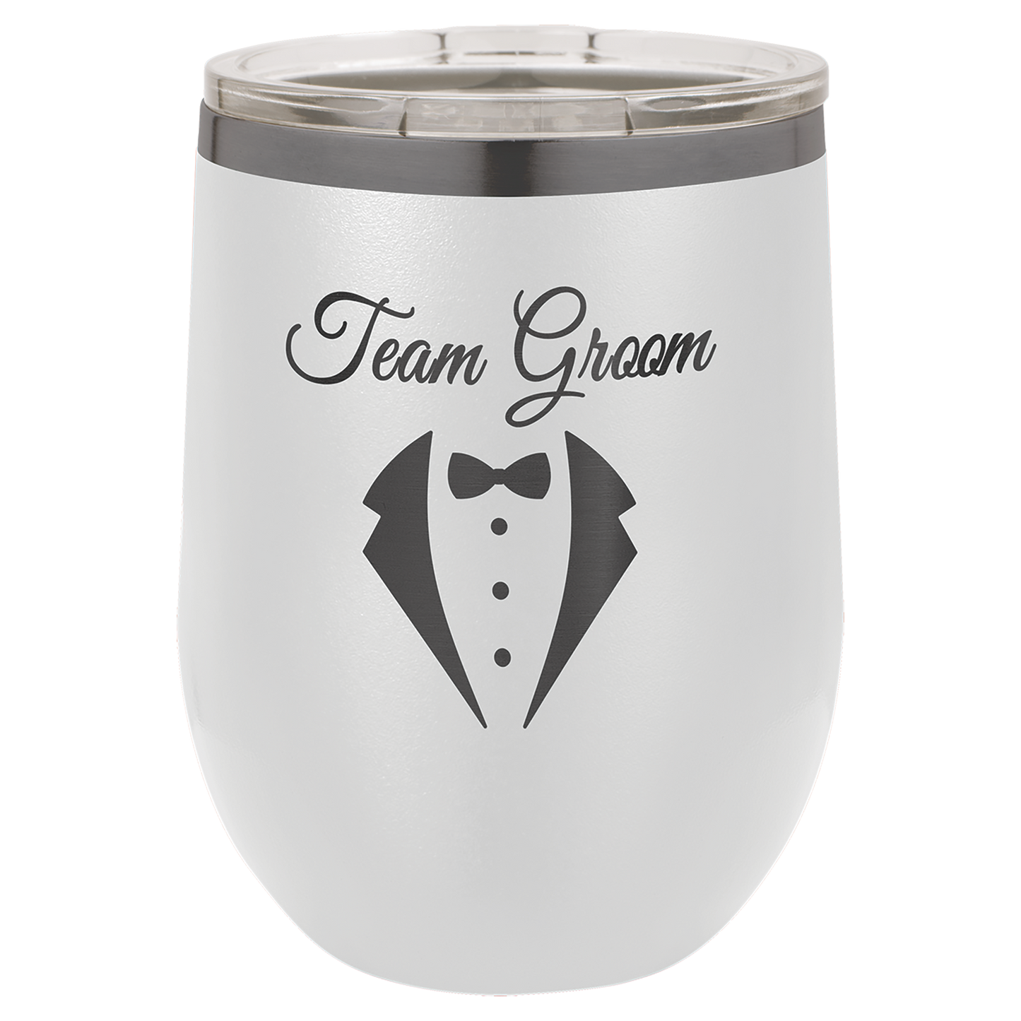 12 oz Ghost Black   ION-Plated Stemless Wine Tumbler with Lid