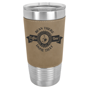 20 oz. Laserable Leatherette Tumbler with Slider Lid