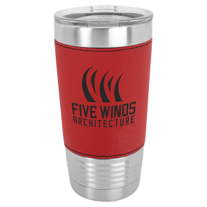 20 oz. Laserable Leatherette Tumbler with Slider Lid