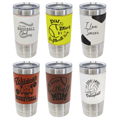 20 oz. Laserable Leatherette Tumbler with Slider Lid